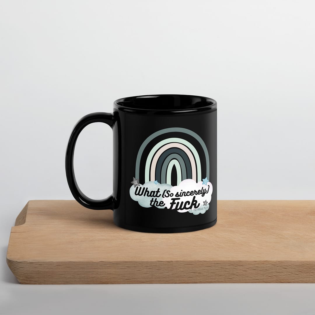 WTF Blue Boho Mug - Black - Image 3