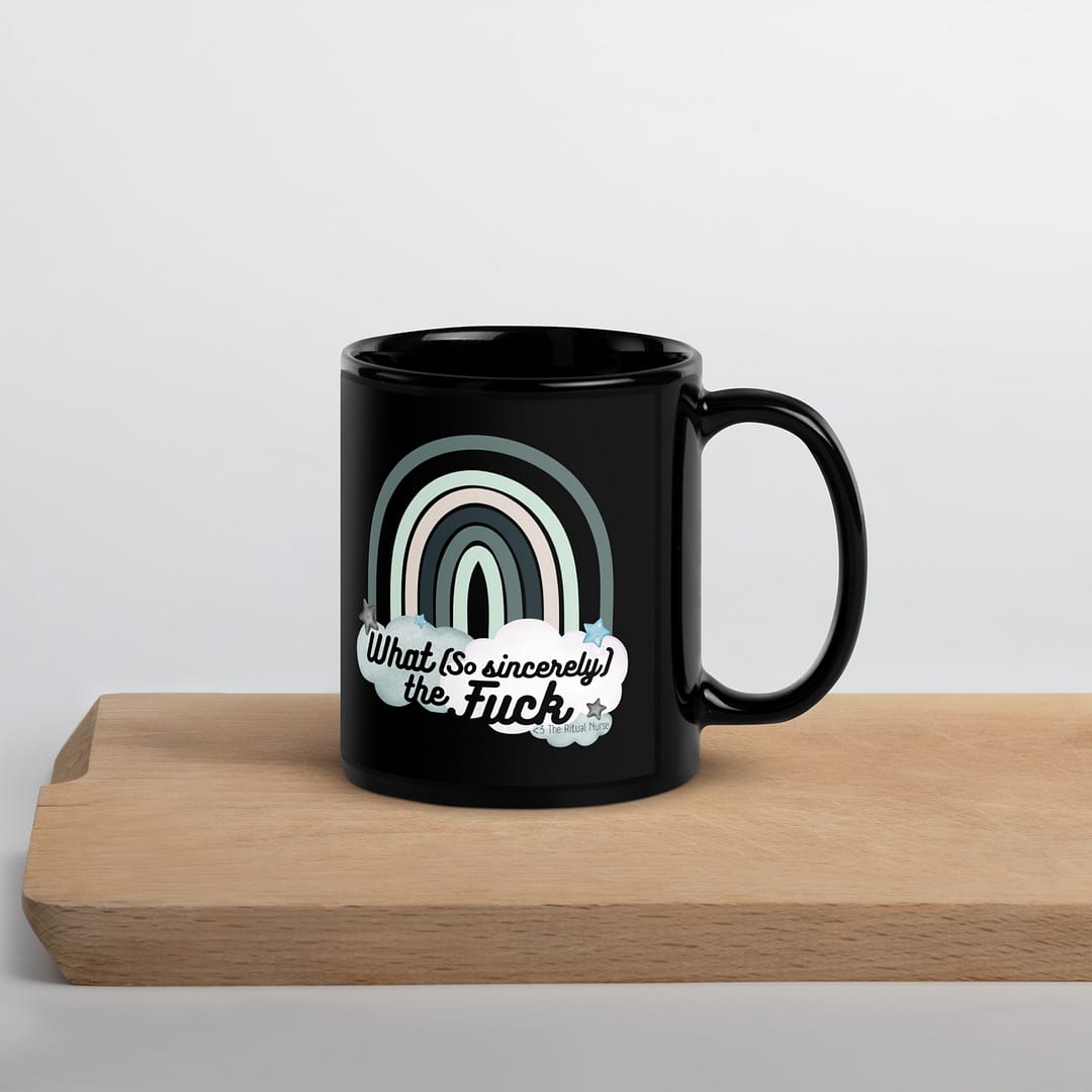 WTF Blue Boho Mug - Black